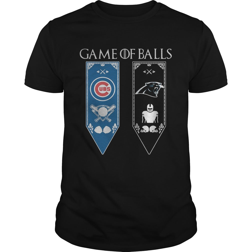 Game of Thrones game of balls Chicago Cubs and Carolina Panthers tshirt