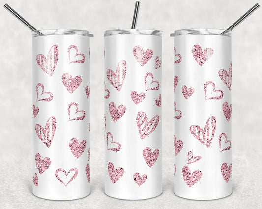 Glitter Sweet Hearts Love Valentines Tumbler