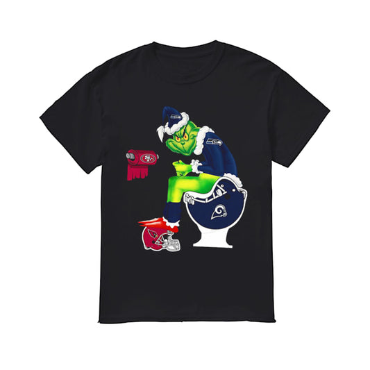 Grinch Seattle Seahawks San Francisco 49ers Los Angeles Rams Arizona Cardinals Toilet shirt
