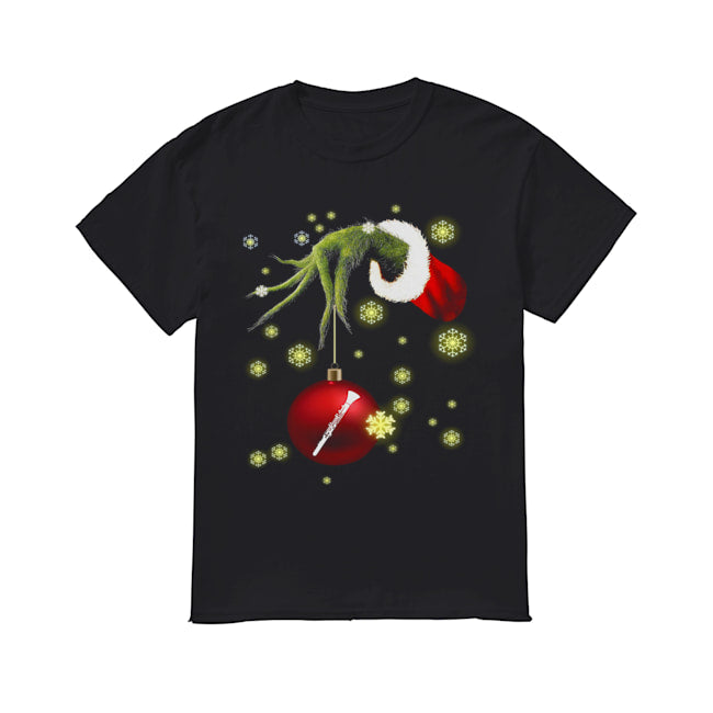 Grinch hand holding Makeup christmas shirt