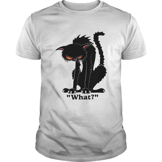 Grumpy black cat what cat shirt