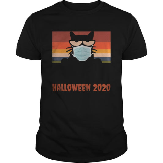 Halloween 2020 Funny Black Cat with Mask shirt