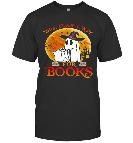 Halloween Boos Will Trade Candy For Books Moon T Shirt