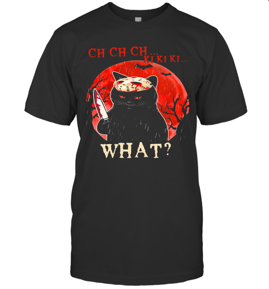 Halloween Cat Jason Voorhees Ch Ch Ch What Sunset T Shirt