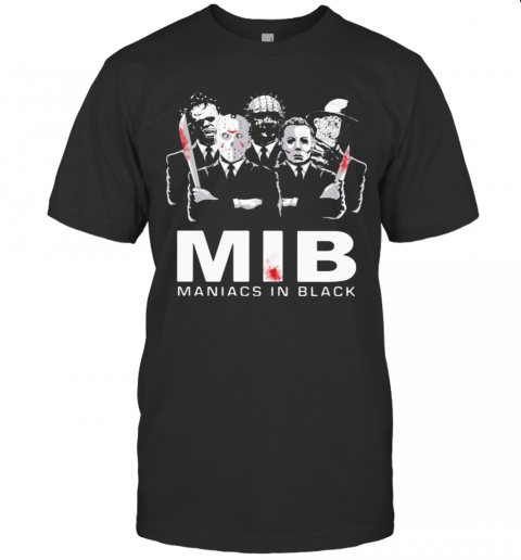Halloween Horror Characters Mib Maniacs In Black T Shirt