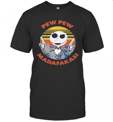 Halloween Jack Skellington Pew Pew Madafakas Vintage Retro T Shirt