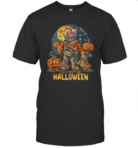 Halloween Night And Pumpkins Artwork Premium T Shirt