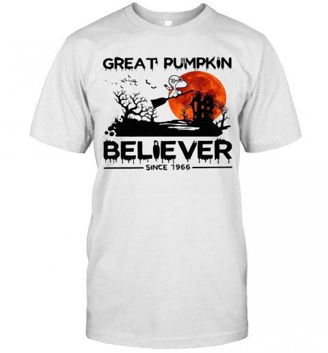 Halloween Snoopy Great Pumpkin Believer Since 1966 Sunset T Shirt