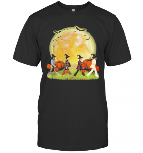 Halloween The Beatles Abbey Road Pumpkin Moon T Shirt