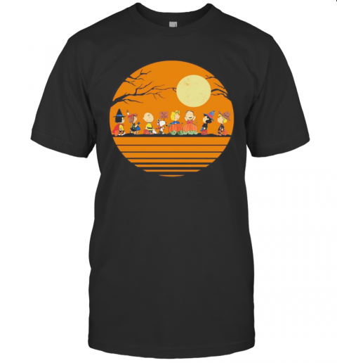 Halloween The Peanuts Moon Vintage Retro T Shirt