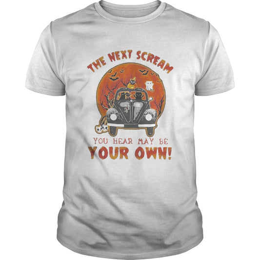 Halloween cat riding car the next scream you hear may be your own sunset shirt