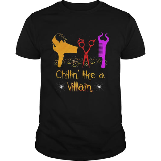 Halloween hairstyles chillin like a villain shirt