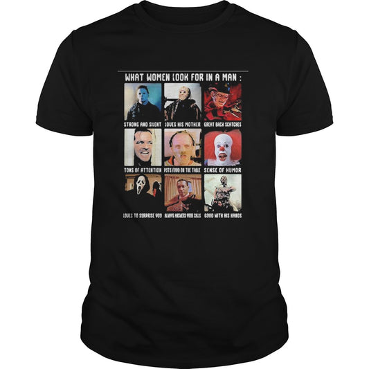 Halloween what women look for in a man strong and silent love his mother great black fathers shirt