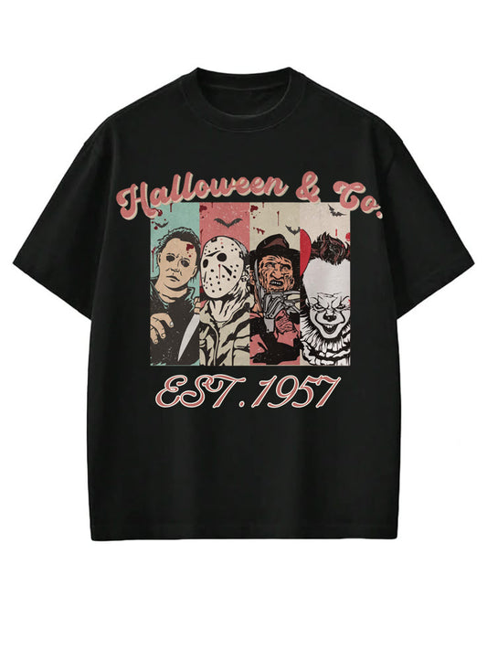 Halloween Horror Characters T Shirt, 2025 Halloween ,Horror Movie Halloween for Unisex