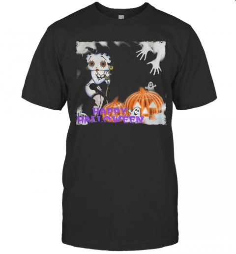 Happy Halloween Betty Boop Pumpkin Boo T Shirt