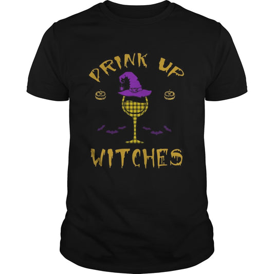 Happy Halloween Drink Up Witches Wine Lover TShirt