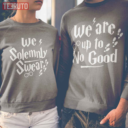 Harry Potter Fan We Solemnly Swear We're Up To No Good Couple Matching Valentine Sweatshirt