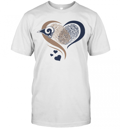 Heart Fingerprint Los Angeles Rams T Shirt