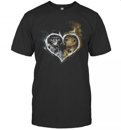 Heart Las Vegas Raiders And Annaheim Ducks T Shirt