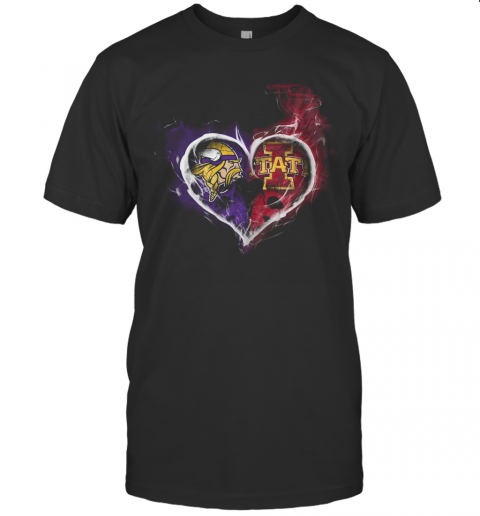 Heart Minnesota Vikings And Iowa State Cyclones T Shirt