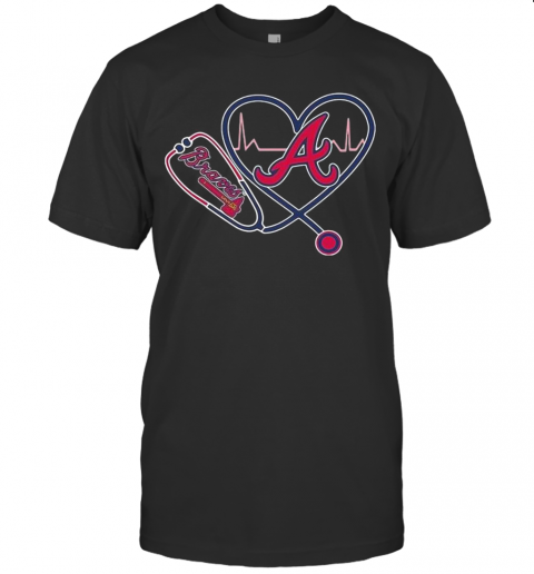 Heartbeat Nurse Love Atlanta Braves T Shirt
