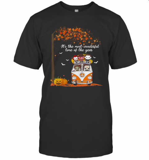 Hippie Car Horror Characters Chibi It'S The Most Wonderful Time Of The Year Halloween T Shirt