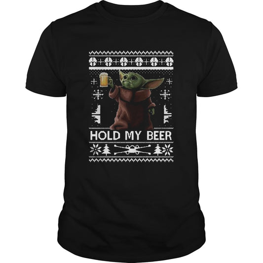 Hold My Beer Baby Yoda Christmas shirt