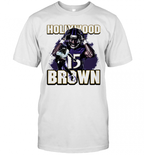 Hollywood Brown 15 Baltimore Raven Football Team Player T Shirt