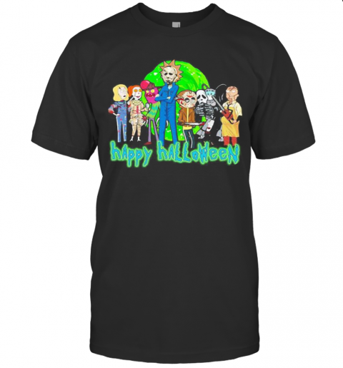 Horror Characters Rick And Morty Happy Halloween T Shirt