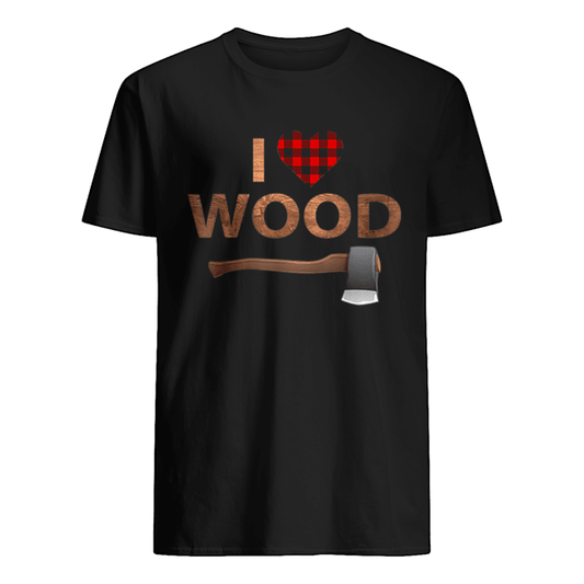 I Love Wood Lumberjack Heart Halloween Party Gift shirt