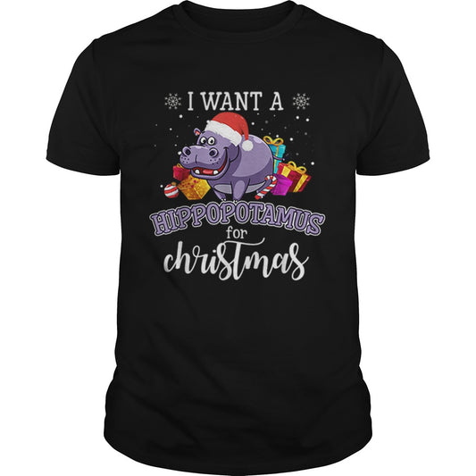 I Want A Hippopotamus For Christmas Hippo Gift Xmas Pajama shirt