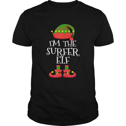 IM THE Surfer ELF Christmas Xmas Funny Elf Group Costume shirt