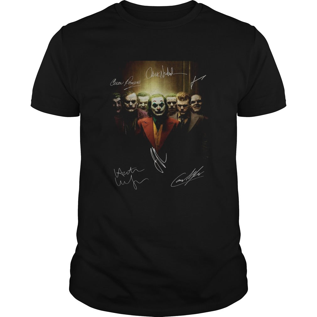Joaquin Phoenix Joker all characters signatures shirt