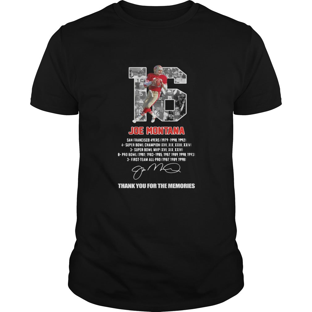 Joe Montana San Francisco 49ers Thank You The Memories Signature shirt