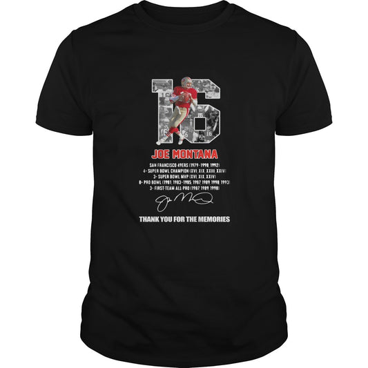 Joe Montana San Francisco 49ers Thank You The Memories Signature shirt