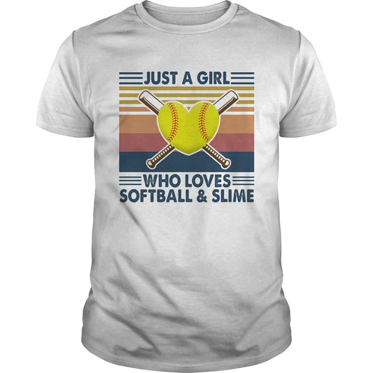 Just a girl who loves softball and slime vintage shirt