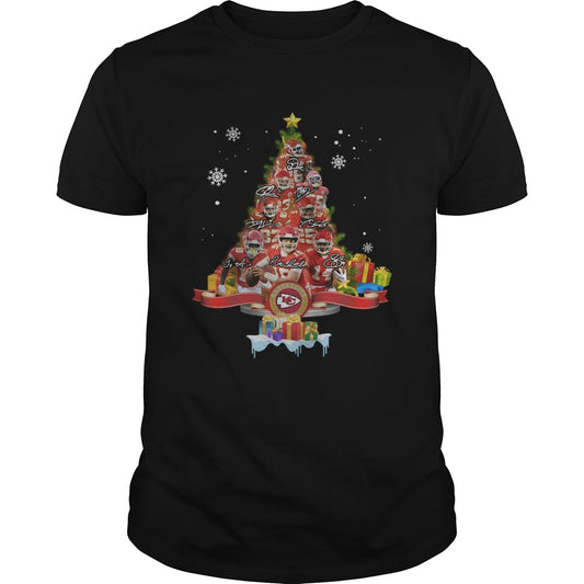 Kansas City Chiefs Players Signatures Christmas Tree shirt
