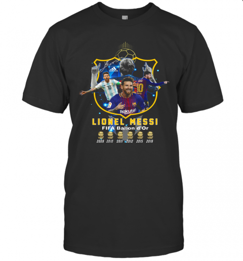 Lionel Messi FIFA Ballon D'Or Six Cup T Shirt