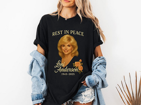 Loni Anderson Memorial Shirt – Vintage RIP Tribute Tee 1945–2025