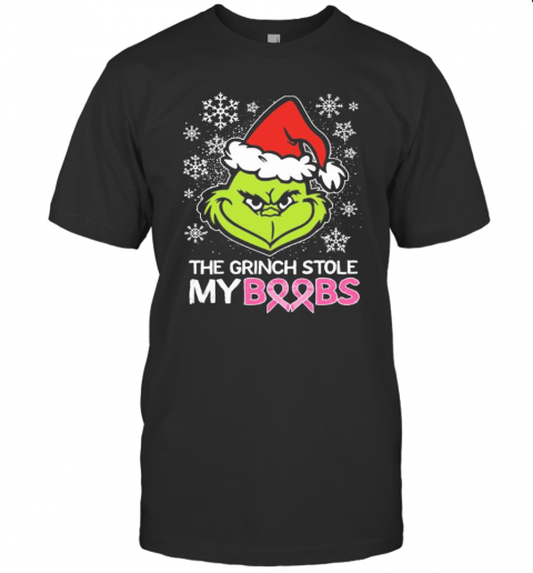 Merry Christmas The Grinch Stole My Boobs Cancer Awareness T Shirt
