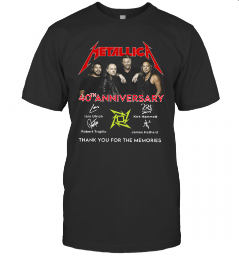 Metallica 40Th Anniversary Thank You For The Memories Signatures T Shirt
