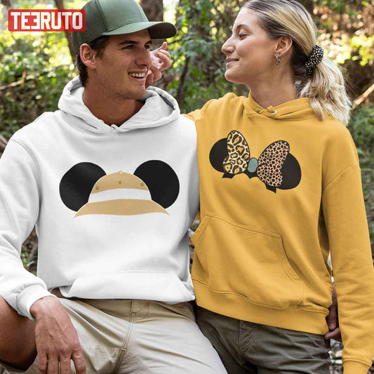 Mickey Minnie Ears Disney Husband And Wife Couple Matching Valentine Hoodie
