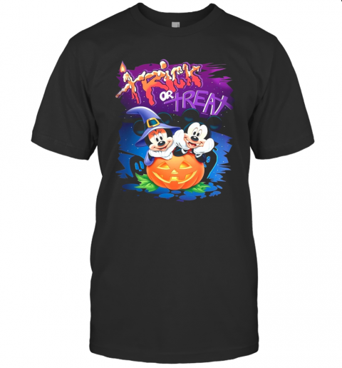 Minnie And Mickey Mouse Trick Or Treat Happy Halloween T Shirt