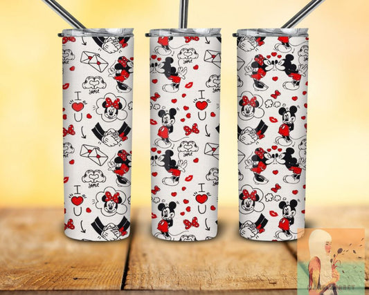 Mouse I Love You Happy Valentines Day 20oz Skinny Straight Tumbler
