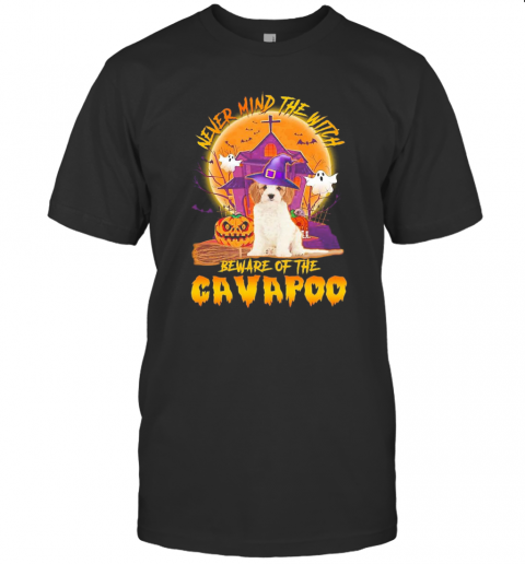 Never Mind The Witch Beware Of The Cavapoo Halloween Moon T Shirt