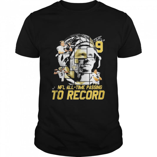 New Orleans Saints Nfl all time passing to record signature shirt