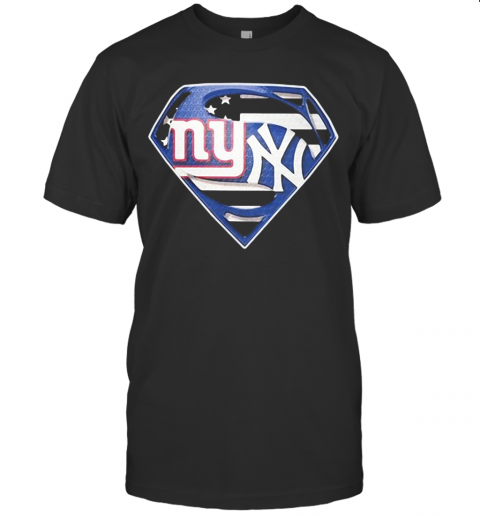 New York Giants Vs New York Yankees Diamond American Flag T Shirt