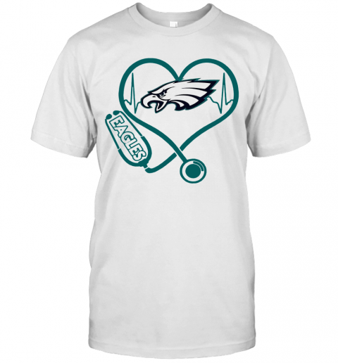 Nice Heartbeat Nurse Philadelphia Eagles Stethoscope T Shirt