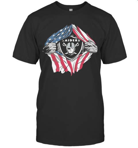Oakland Raiders Football American Flag Independence Day T Shirt