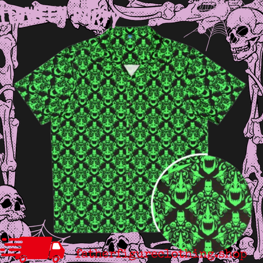 The Oogies Nightmare Hawaiian Button Up Halloween Aloha Shirt 2024